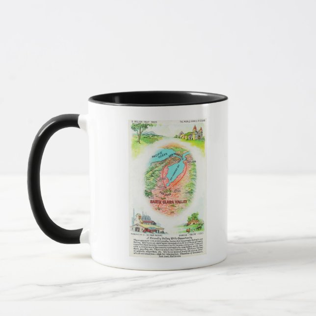 Aerial Map of Santa Clara County with Sites Mug (Left)