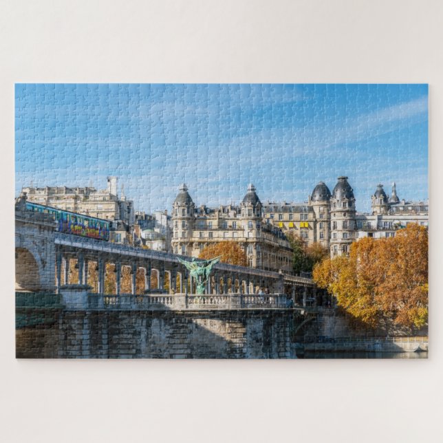 Aerial metro on Pont de Bir-Hakeim - Paris, France Jigsaw Puzzle (Horizontal)