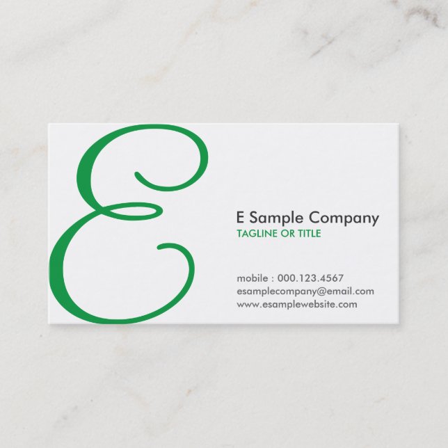 aerial monogram green punch card (Front)