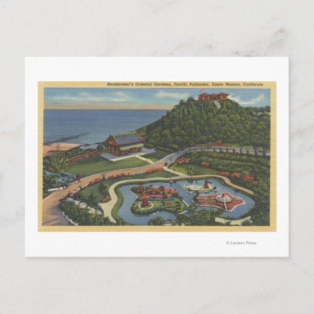 Aerial of Bernheimer's Oriental Garden Postcard (Front)