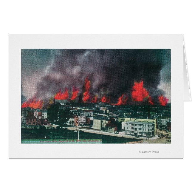 Aerial of City Ablaze During 1906 Fire (Front Horizontal)