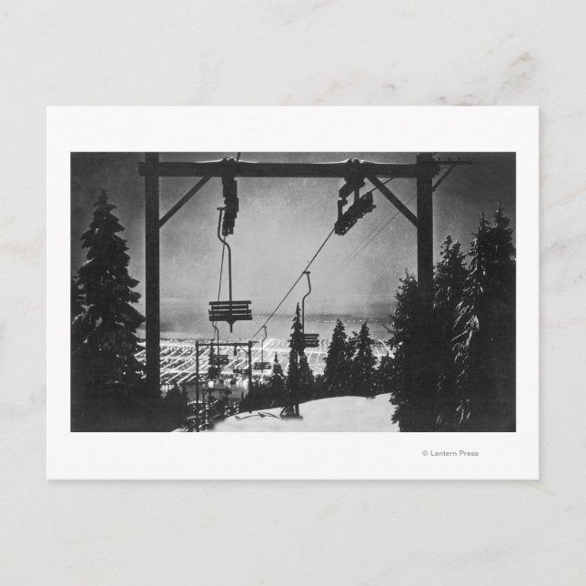 Aerial of City from Crouse Mountain Chairlift Postcard (Front)