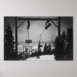 Aerial of City from Crouse Mountain Chairlift Poster