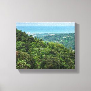 Aerial of coastal puerto rico at el yunque canvas print