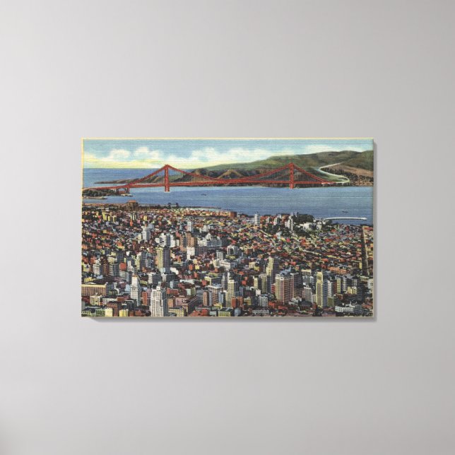 Aerial of Entire Downtown Canvas Print (Front)