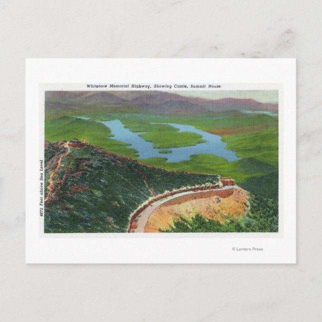 Aerial of Memorial Hwy, Castle, Summit House Postcard (Front)