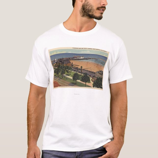 Aerial of Pleasure Pier & Yacht Harbour T-Shirt (Front)