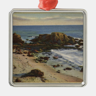 Aerial of the Rocky Coast Metal Ornament