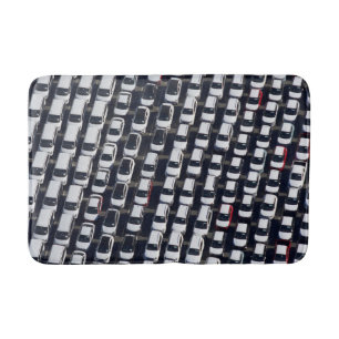 Aerial over Car Lot Bath Mat