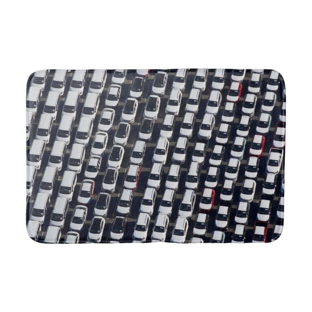 Aerial over Car Lot Bath Mat (Front)