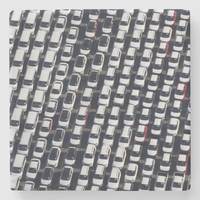 Aerial over Car Lot Stone Coaster (Front)