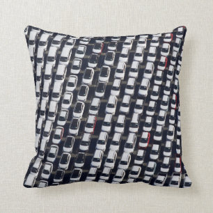 Aerial over Car Lot Throw Pillow