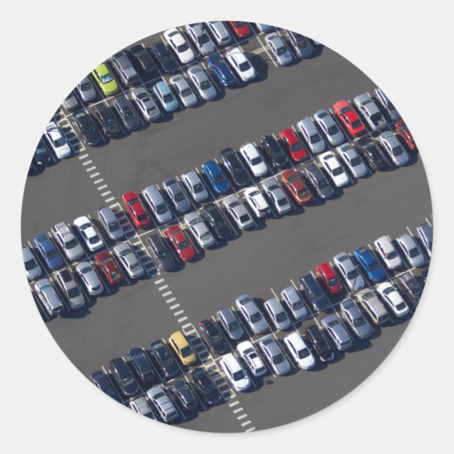 Aerial over Parking Lot Classic Round Sticker (Front)