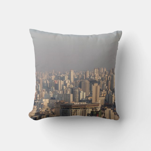 Aerial Panoramic - Sao Paulo Throw Pillow (Front)