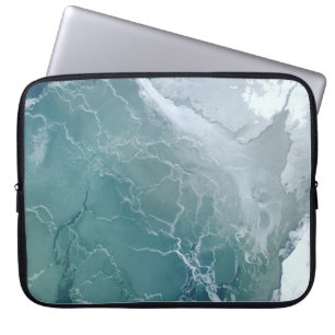 Aerial photo of body of water laptop sleeve
