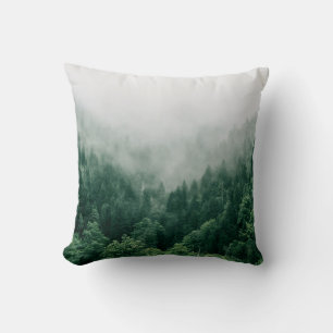 AERIAL PHOTO OF GREEN TREES THROW PILLOW