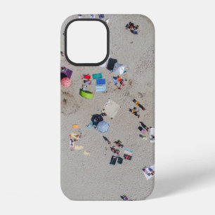 Aerial photo of people sunbathing on the beach iPhone 12 case