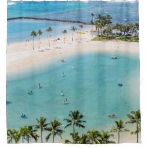 Aerial photo people in beach at daytime