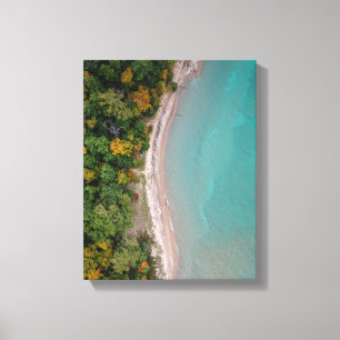 aerial photography of beach canvas print