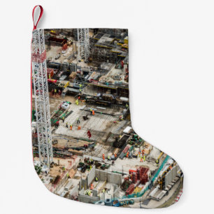 AERIAL PHOTOGRAPHY OF BUILDING CONSTRUCTION SMALL CHRISTMAS STOCKING