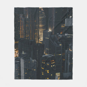 AERIAL PHOTOGRAPHY OF BUILDINGS FLEECE BLANKET