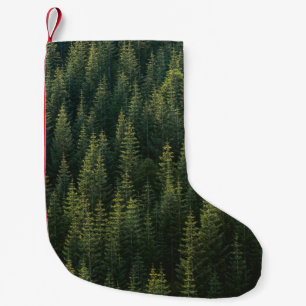 AERIAL PHOTOGRAPHY OF FOREST SMALL CHRISTMAS STOCKING