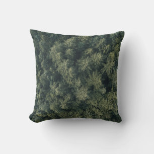 Aerial photography of green trees throw pillow
