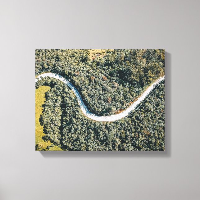 aerial photography of grey road canvas print (Front)