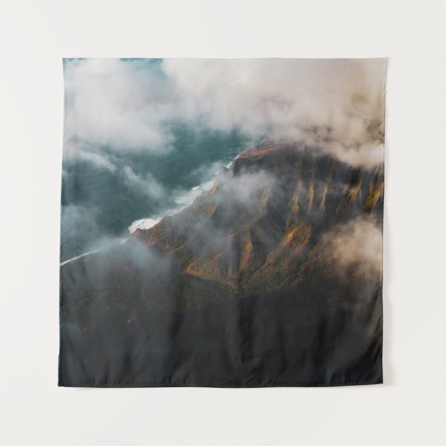 AERIAL PHOTOGRAPHY OF MOUNTAIN COVERED WITH FOG TAPESTRY (Front)