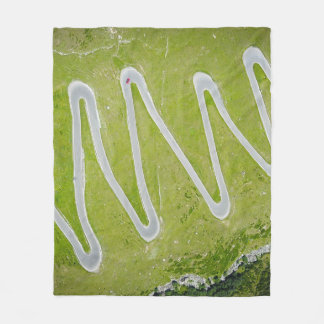 AERIAL PHOTOGRAPHY OF ROAD FLEECE BLANKET