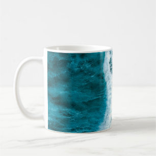 AERIAL PHOTOGRAPHY OF SEA WAVE COFFEE MUG