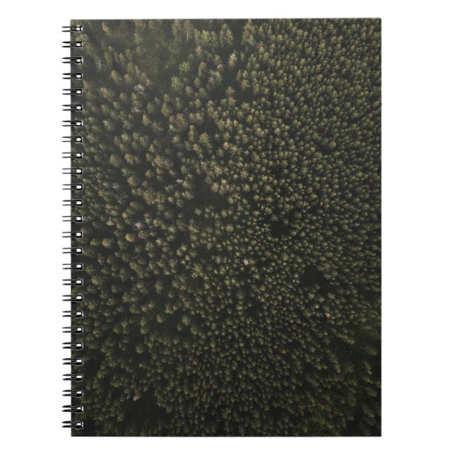 Aerial photography of tall green trees notebook (Front)