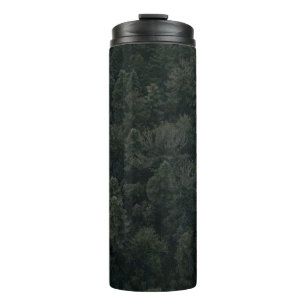 Aerial photography of trees thermal tumbler