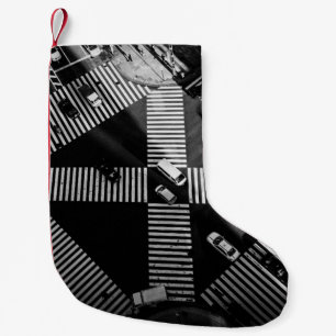 AERIAL PHOTOGRAPHY OF VEHICLES ON STREETS DURING D SMALL CHRISTMAS STOCKING