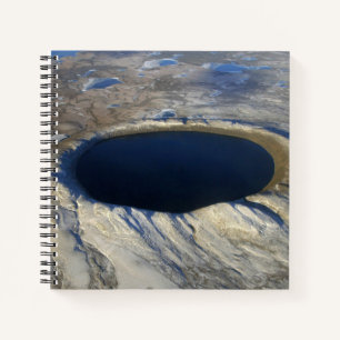 Aerial Pingualuit Crater, Quebec, Canada. Notebook
