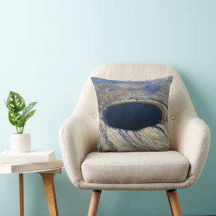 Aerial Pingualuit Crater, Quebec, Canada. Throw Pillow