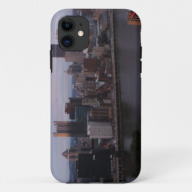 Aerial Pittsburgh Skyline at sunset Case-Mate iPhone Case (Back)