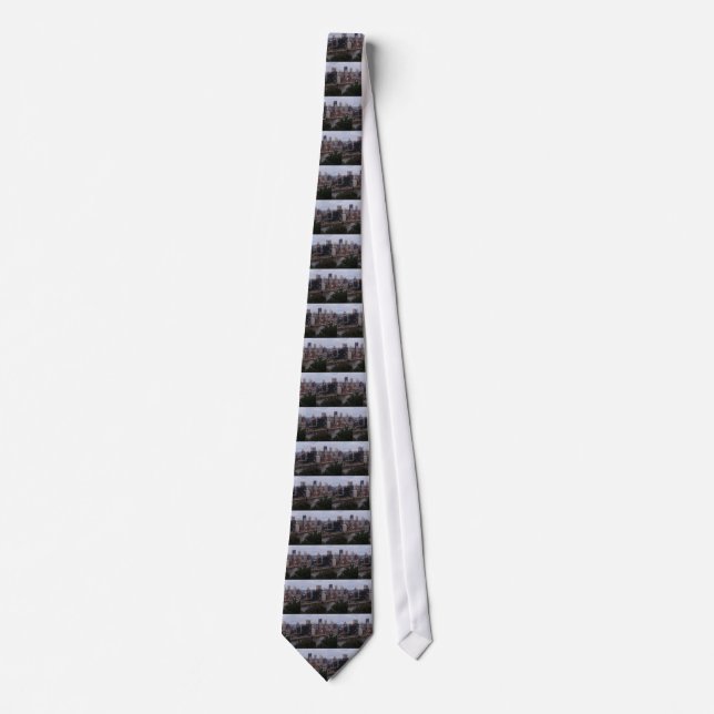 Aerial Pittsburgh Skyline at sunset Tie (Front)
