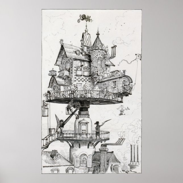 Aerial Rotating House Poster (Front)