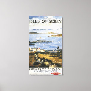 Aerial Scene of Town and Dock Railway Poster Canvas Print