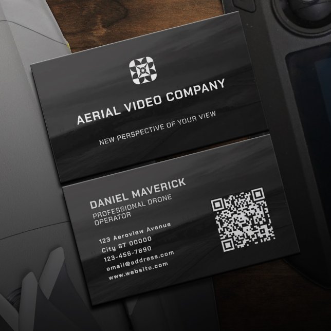 Aerial services logo drone business card (Creator Uploaded)