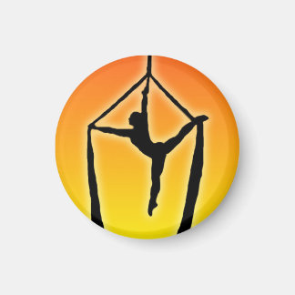 Aerial Silk Silhouette on Sunset Magnet