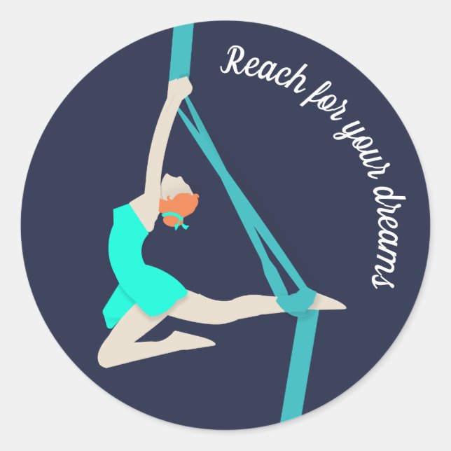 Aerial Silks Classic Round Sticker (Front)