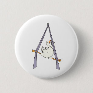 Aerial Silks Silly Goose Aerialist Acrotics Circus 2 Inch Round Button