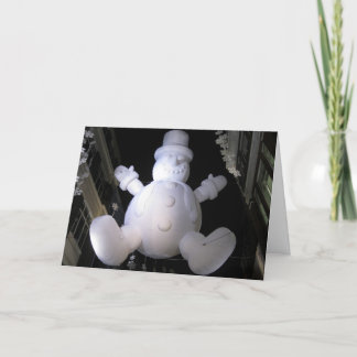aerial snowman holiday card