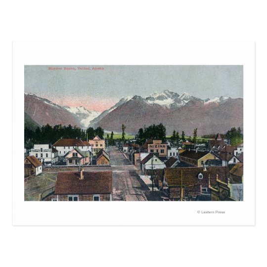Aerial Summer View of the CityValdez, AK Postcard