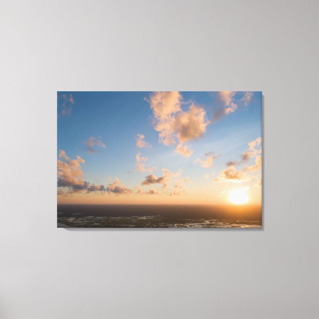 Aerial Sunrise Nature Photo Coastal Landscape Canvas Print (Front)