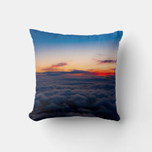 Aerial sunset view over the Blue Ridge Mountains f Throw Pillow