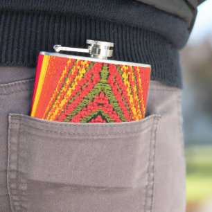 Aerial Tulip Fields at Peak Bloom Hip Flask