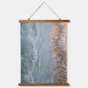 Aerial Turquoise Shoreline Minimalist Art Hanging Tapestry